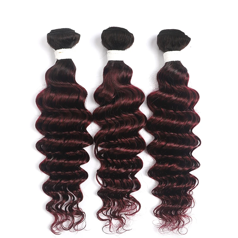 T1B/99J глубокая волна пряди волос 8-26 дюймов бразильские Омбре человеческие волосы для наращивания можно купить 3/4 пряди не Реми волосы переплетенные пряди