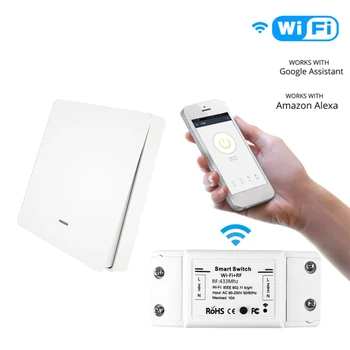 

Smart Switch Light Switch Voice Control Compatible with Alexa Google Assistant Wifi APP Remote Control Timer Countdown Function