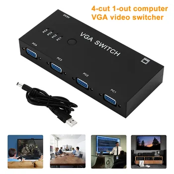

4 In 1 Video Converter Computer Accessories For Laptop Home Plug And Play VGA Switcher Monitor HDMI Adapter Synchronous Display