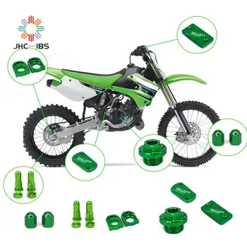 

For KAWASAKI KX250 KX250F KX450F KLX450R KX 250 250F 450F KLX Motorcycle CNC Axle Block Brake Clutch Fluid Reservoir Cover Set