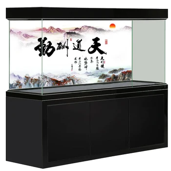 

[JX-1043] Fish Tank Background HD Calligraphy Series Aquarium Sticker Mural Decoration Painting Pattern Size Can Be Customized