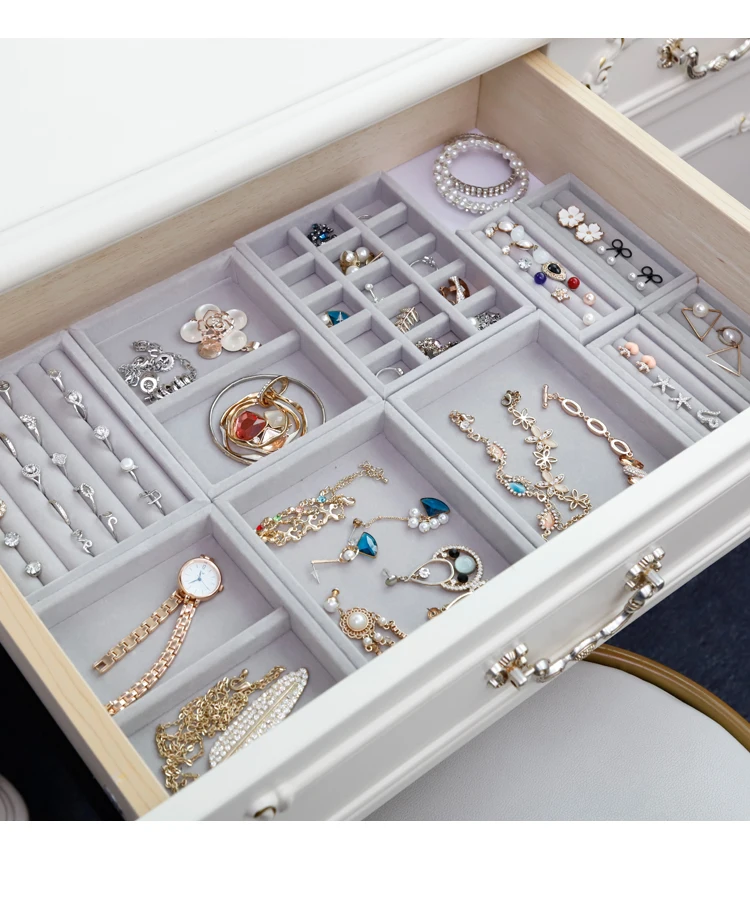 

New Smart Home DIY Drawer Stuff Finishing Box Jewelry Storage Tray Jewellery Display Organizer Earrings Necklaces Bracelets Case