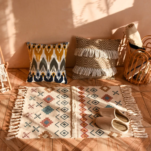 Retro Bohemian Hand Woven Tassel Carpet