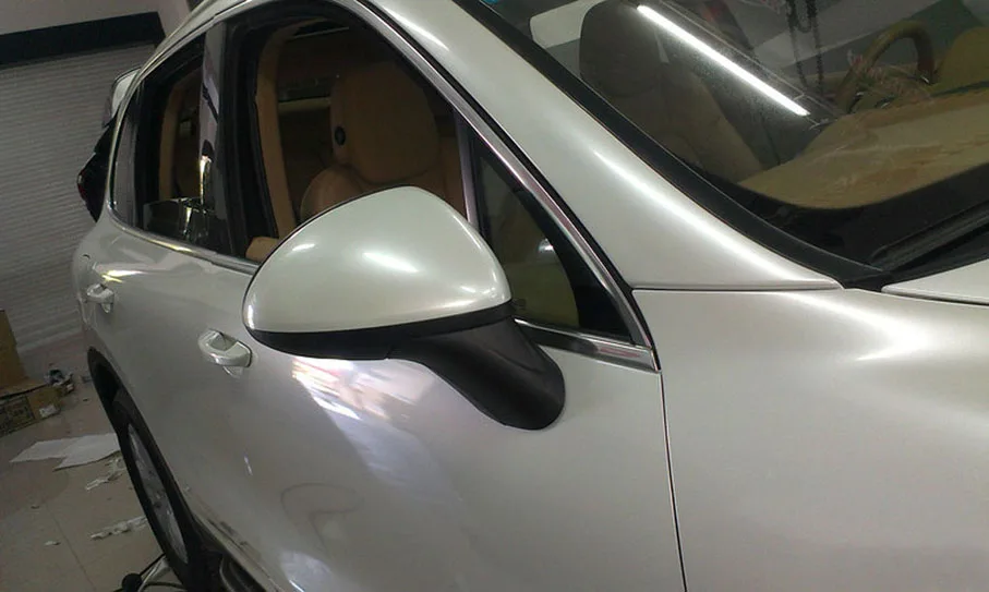 50CM*1M/2M/3M/4M/5M Car Styling Pearl Ceramic White Vinyl For Car Wrapping Pearl Matt White Satin Film With Air Release Bubbles