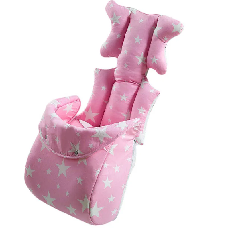 Pink Star 37x80cm Baby Thicken Pad Trolley Chair Cushion Print Stroller Pad Seat Soft Kid Carriage Cart Warm Cushion Pad Mattresses Pillow - Цвет: Pink Star 37x80cm