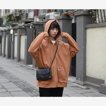 

2020 New Style Loose Lian Hat Sweater Cardigan Female Spring And Autumn Seasonal Hong Kong Style Ins Korean Style Lazy Top Coat