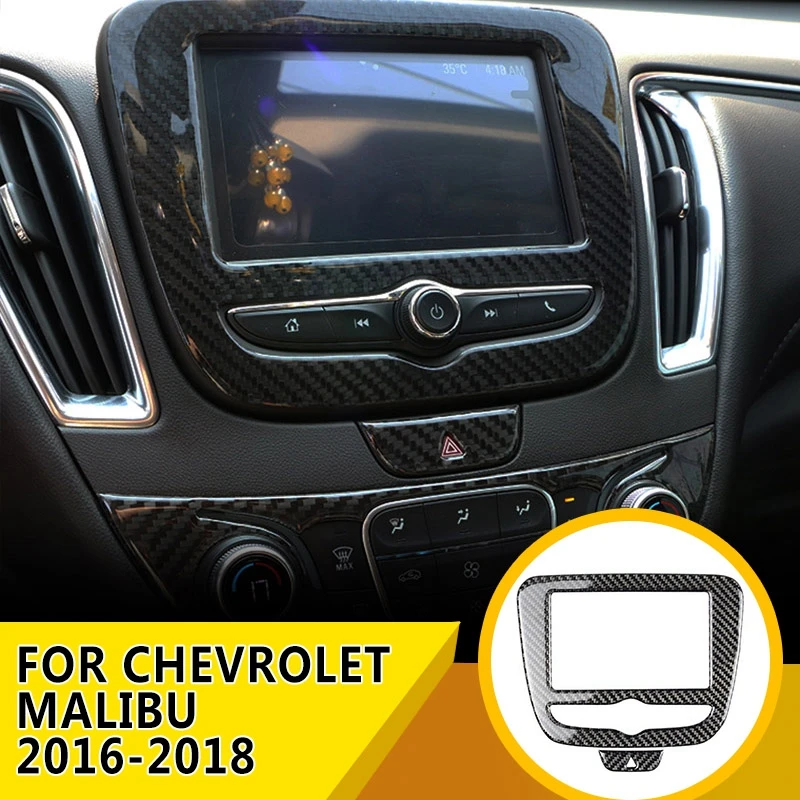 Gps навигационная рама из настоящего углеродного волокна, центральная консоль, CD панель, ручка рулевого колеса, Накладка для Chevrolet Malibu XL