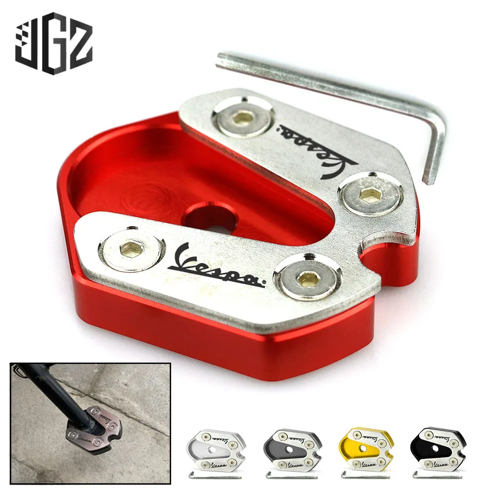 CNC Extension Plate Foot Side Stand Enlarge Pad Pedal for Vespa GTS GTV 3Vie