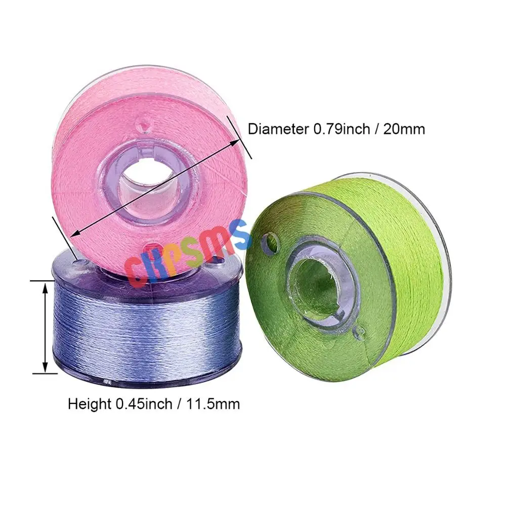 #KP-19093 12PCS Prewound Bobbins, Size A, Class 15, SA156, Plastic Sided, 75D/2 Ployester For DIY embroidery and sewing