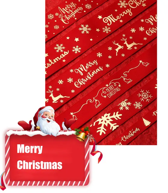 Cinta De Raso "Merry Christmas", Ancho 9 Mm | Mercería Y Tejidos