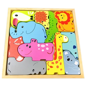 

FBIL-Kids Materials 3D Puzzles Animals Clever Board Educational Wooden Toys for Children Juguetes