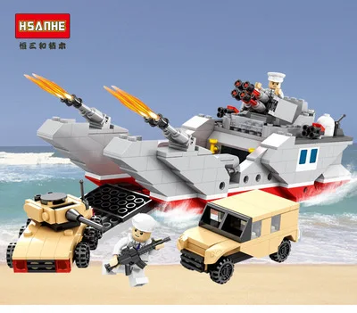 

Product Dream HSANHE Building Blocks Navigation Series 6448 Amphibious Landing 486 PCs Children Military Assembled Building Bloc