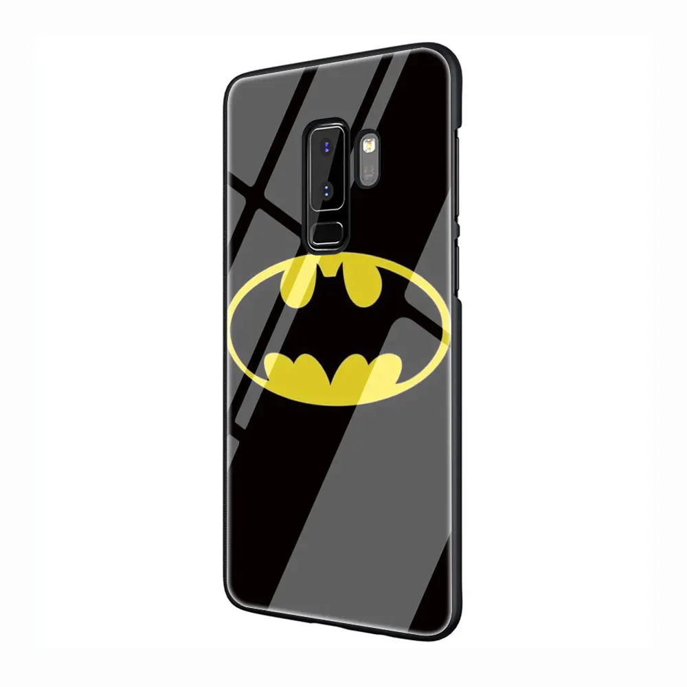 G4 Marvel Бэтмен логотип закаленное Стекло TPU черный чехол для Galaxy S7 Edge S8 S9 S10 Plus, Note 8, 9, 10, A10 20 30 40 50 60 70 - Цвет: G4