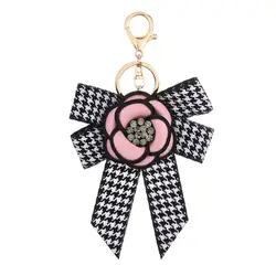 Новый дизайн Checker Camellia брелок "Цветок" Женская мода цветок брелок для девушек flore сумка Шарм
