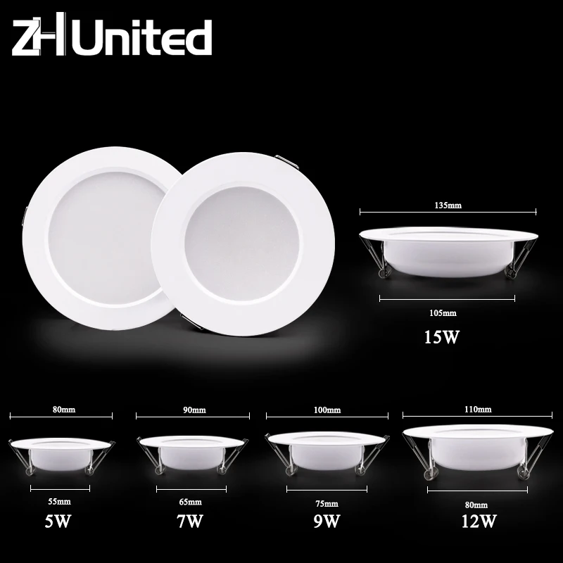 Светодиодный потолочный светильник ZH United 10 шт. 15 Вт 12 9 7 5 светодиодный с