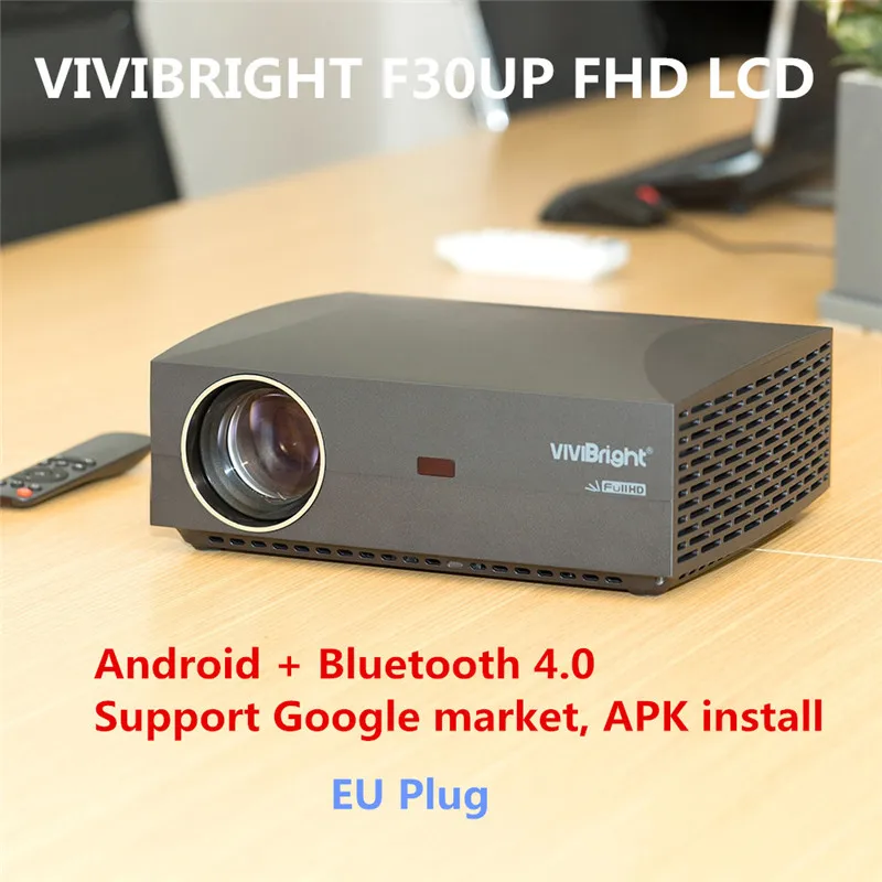 VIVIBRIGHT F30 ЖК-проектор FHD 1920x1080 P 4200 люменов 50000 часов лампа домашний кинотеатр проектор для домашнего офиса 30UP Android - Цвет: EU With Android BT