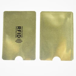RFID Blocking Aluminum Sleeves - Secure Pouch Holder for Credit Cards and Passports (100 Pack) (Gold color)