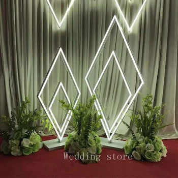 

8PCS New Wedding Props Diamond Double-Sided LED Light Luminous Road Lead For Wedding Event/Party Decoration