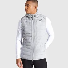 Muscle Brother осенне-зимний тренировочный спортивный фитнес-мужской жилет с капюшоном с хлопковой подкладкой толстый мужской однотонный жилет