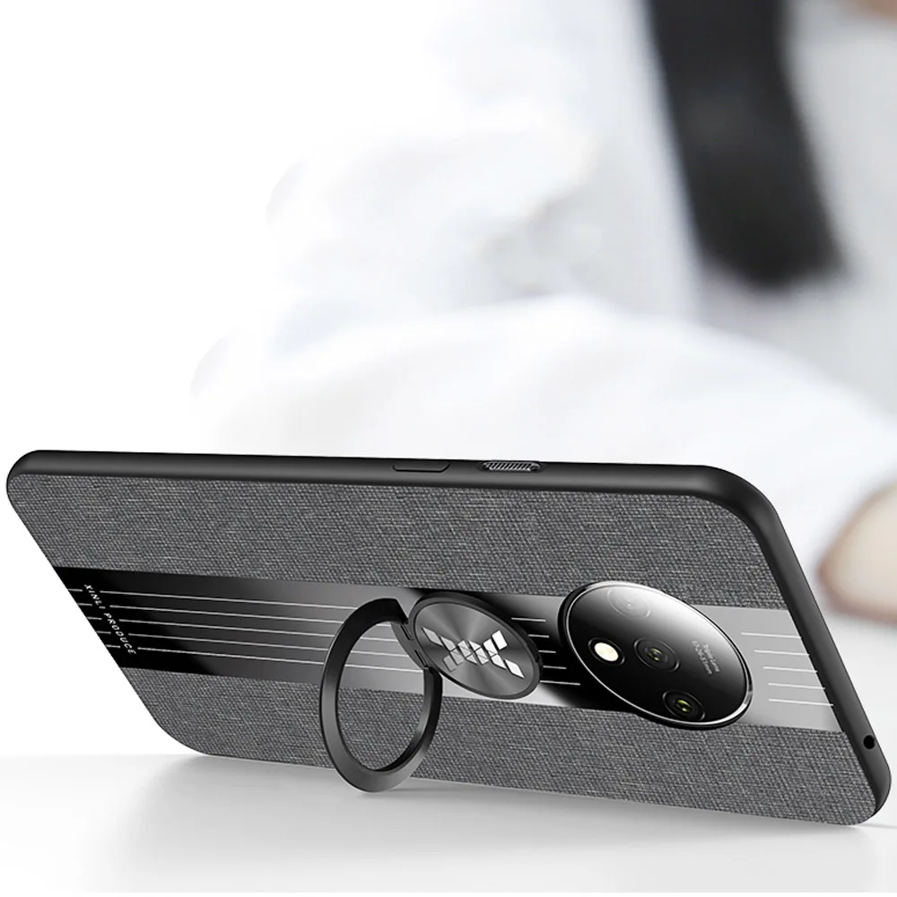 Для Oneplus 7T чехол силиконовый мягкий ТПУ бампер кольцо держатель Магнитный для