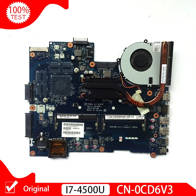 Оригинальная материнская плата для ноутбука Dell inspiron 15R 5537 3537 VBW01 LA-9982P 0CD6V3 DDR3L SR16Z