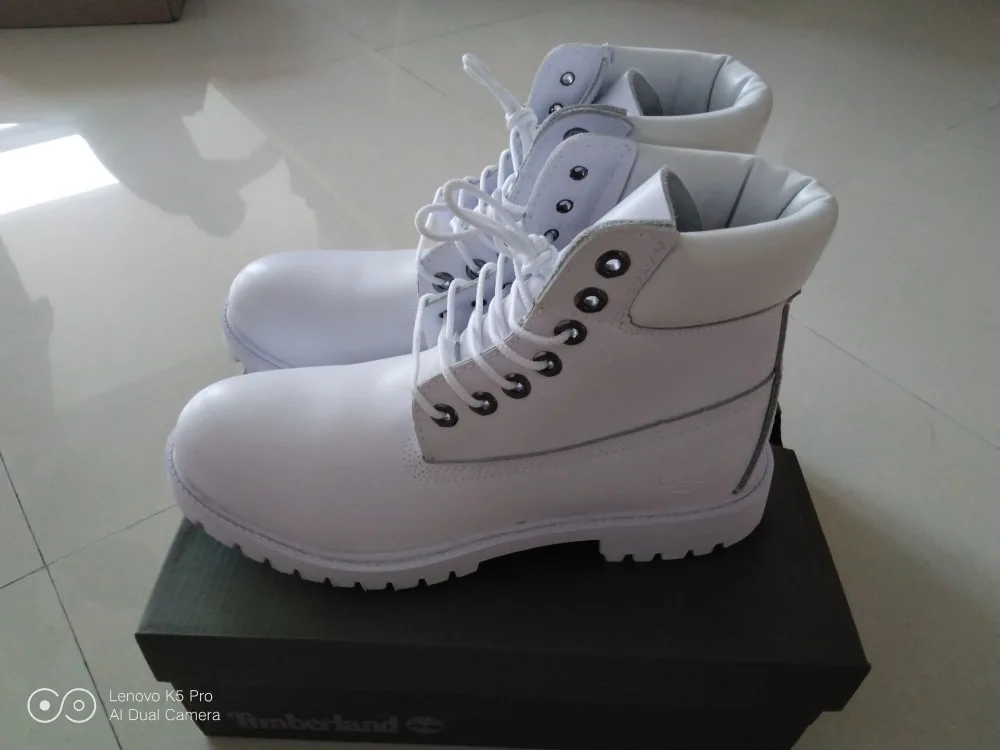 TIMBERLAND Оригинальные женские все белого цвета на нескользящей подошве Прочные