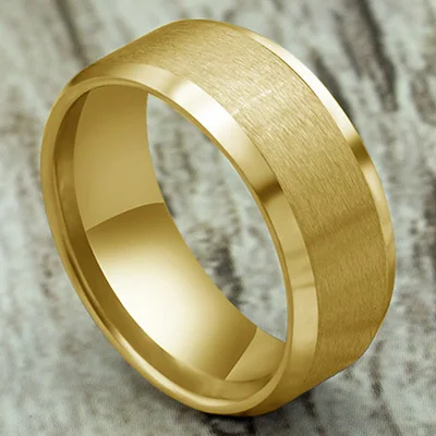 Gold 8mm Matte 8 мм кольцо из нержавеющей стали мужское высококачественное модное Ювелирное кольцо мужское титановое черное - Цвет основного камня: Gold 8mm Matte