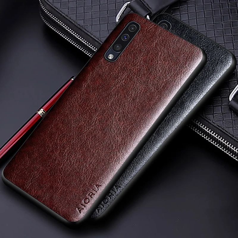 Luxury PU leather Case for Samsung galaxy A50 A50S A70 A40 A30S A20 A10 with Business solid color design cover samsung a50 | Мобильные