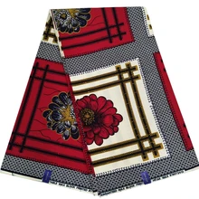 Гарантированная африканская ткань, восковая печать, настоящий голландский воск, высокое качество, Анкара, ткань, настоящая восковая ткань, хлопок, 6 ярдов