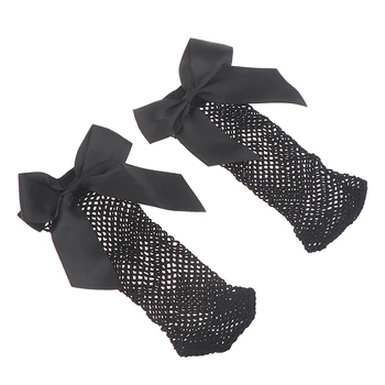 

Fashion Women Sexy Black Mesh Short Ankle Socks Christmas Girls Fishnet Socks With Cute Bow Ladies Socks