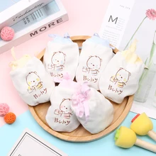 Противозахватные перчатки для новорожденных, мягкий хлопковый для младенцев, зимние теплые варежки, регулируемые детские перчатки на шнурке