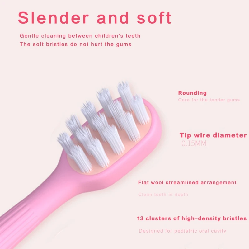

Q1QD 6Pcs Toddler Kids Manual Toothbrush Cute Mushroom Multicolor Bristle Teeth Tools