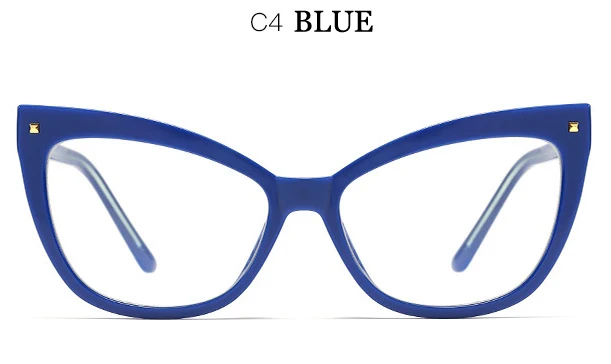 MIZHO брендовая дизайнерская полосатая винтажная оправа для очков Женская оптическая модная прозрачная трендовая оправа для очков кошачий глаз для женщин TR90 - Цвет оправы: PGJ011 blue