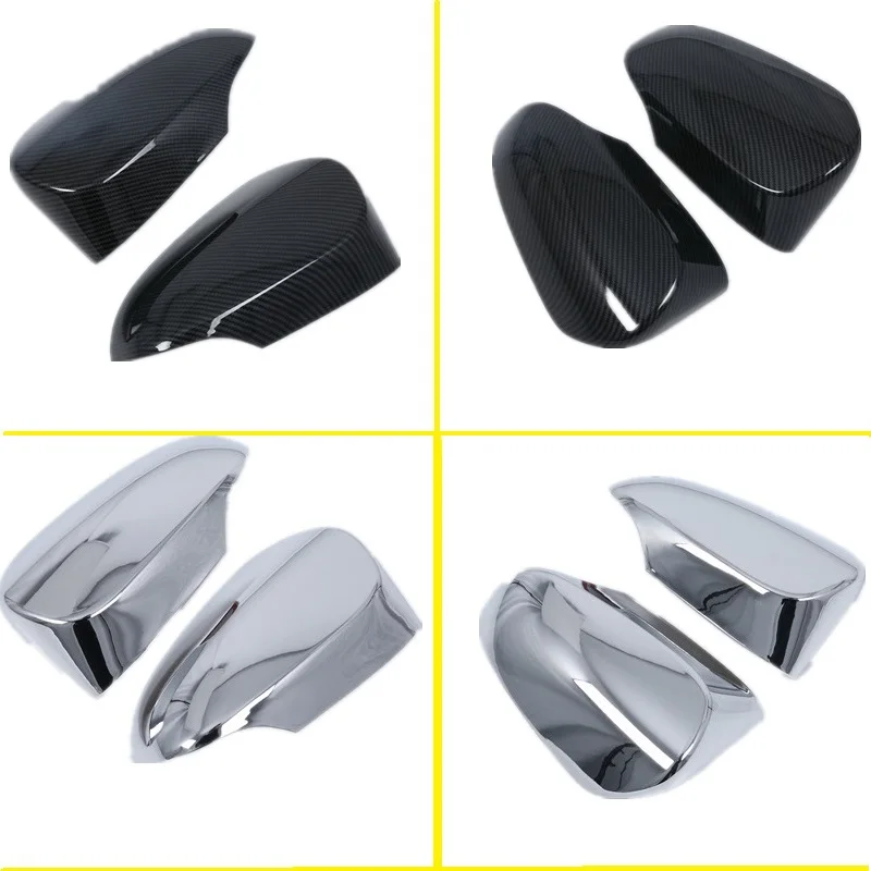2PCS Carbon Fiber /Chrome Rearview Mirrors Cover Cup For Toyota Avalon Venza Corolla C-HR CHR Auris Yaris