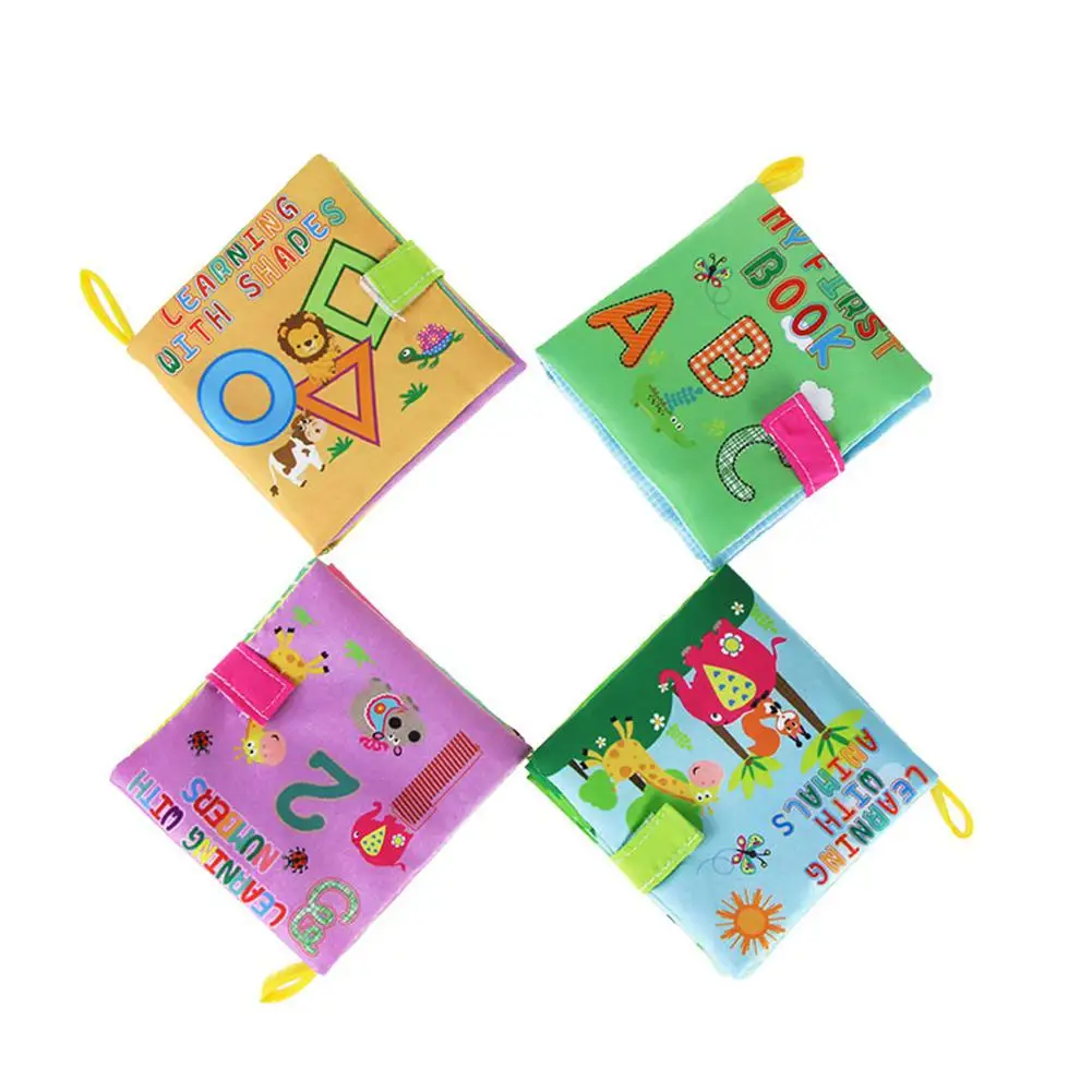 Kuulee Baby Early Education Cloth Books Soft Durable 3D Squeak Crinkle Book Toys Puzzle Gifts for Boy& Girl