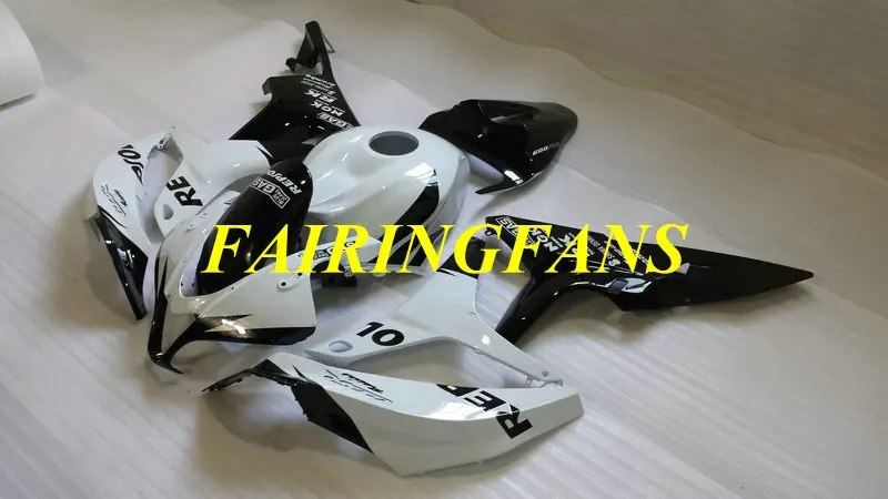 Инжекторный комплект для HONDA CBR600RR F5 07 08 CBR 600 RR CBR 600 RR CBR 600 2007 2008 черно белые обтекатели комплект+ подарки HJ38