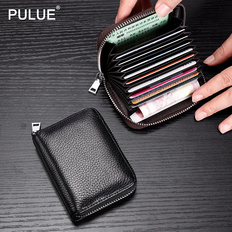 

Lichee Pattern PU Leather Men Wallet ID Bank Credit Card Bag Women Short Wallet Mini Coin Purse Metal Zipper Card Holders
