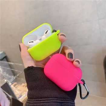 

Fluorescent color For Apple Airpods Pro Case Solid color Bluetooth Earphone Protective Cover For Air pods Pro 2 Headphone Case