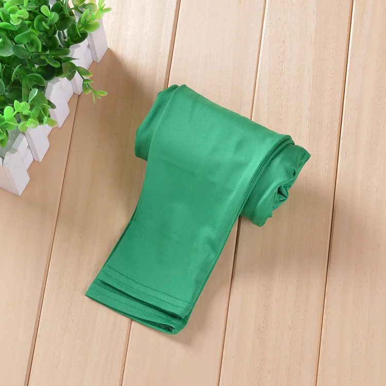 Grass green Весна, детские леггинсы ярких цветов из молочного волокна, детские летние Стрейчевые обтягивающие штаны с высокой талией для девочек - Цвет: Grass green