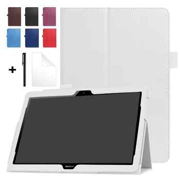 

Tablet case for For Huawei MediaPad T5 10 2019 Leather funda Stand Solid cover capa for AGS2-W09/L09/L03/W19+film+pen