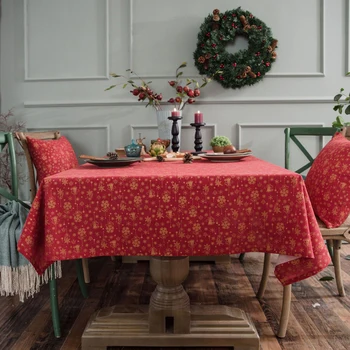 

Bronzing Christmas Tablecloth Table Cloth Nappe Party Wedding Table Cloth for Home Christmas Decoration Mantel Home Decor