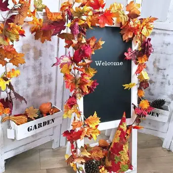 

1.7M Artificial Autumn Fall Maple Leaves Garland Hanging Plant Home Party Decor Maple Leaves Garland Hanging Plant Home Garden