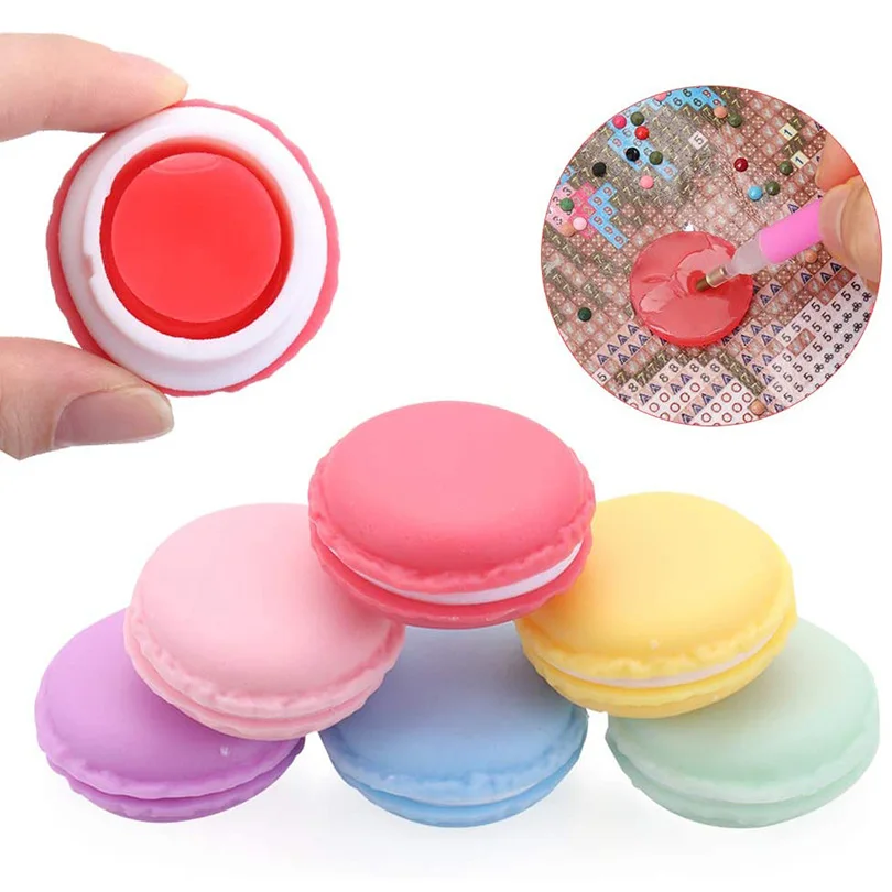 Macaron Diamond Painting Glue Clay Storage Box 1/6pcs