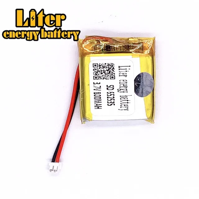 1,5 мм 2pin разъем 3,7 V 652535 800mah литий-ионный полимерный аккумулятор