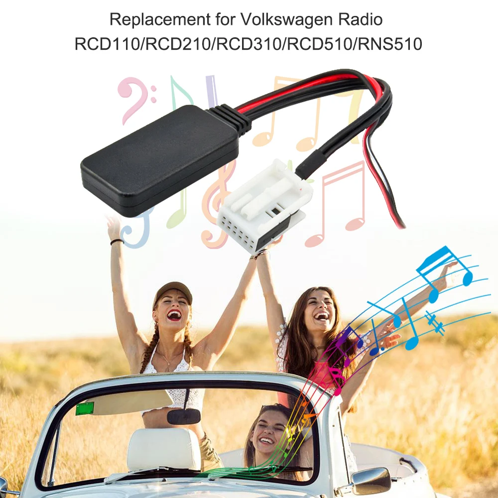 Car Radio AUX Adapter BT MP3 Aux In Replacement for Volkswagen Radio RCD110 RCD210 RCD310 RCD510
