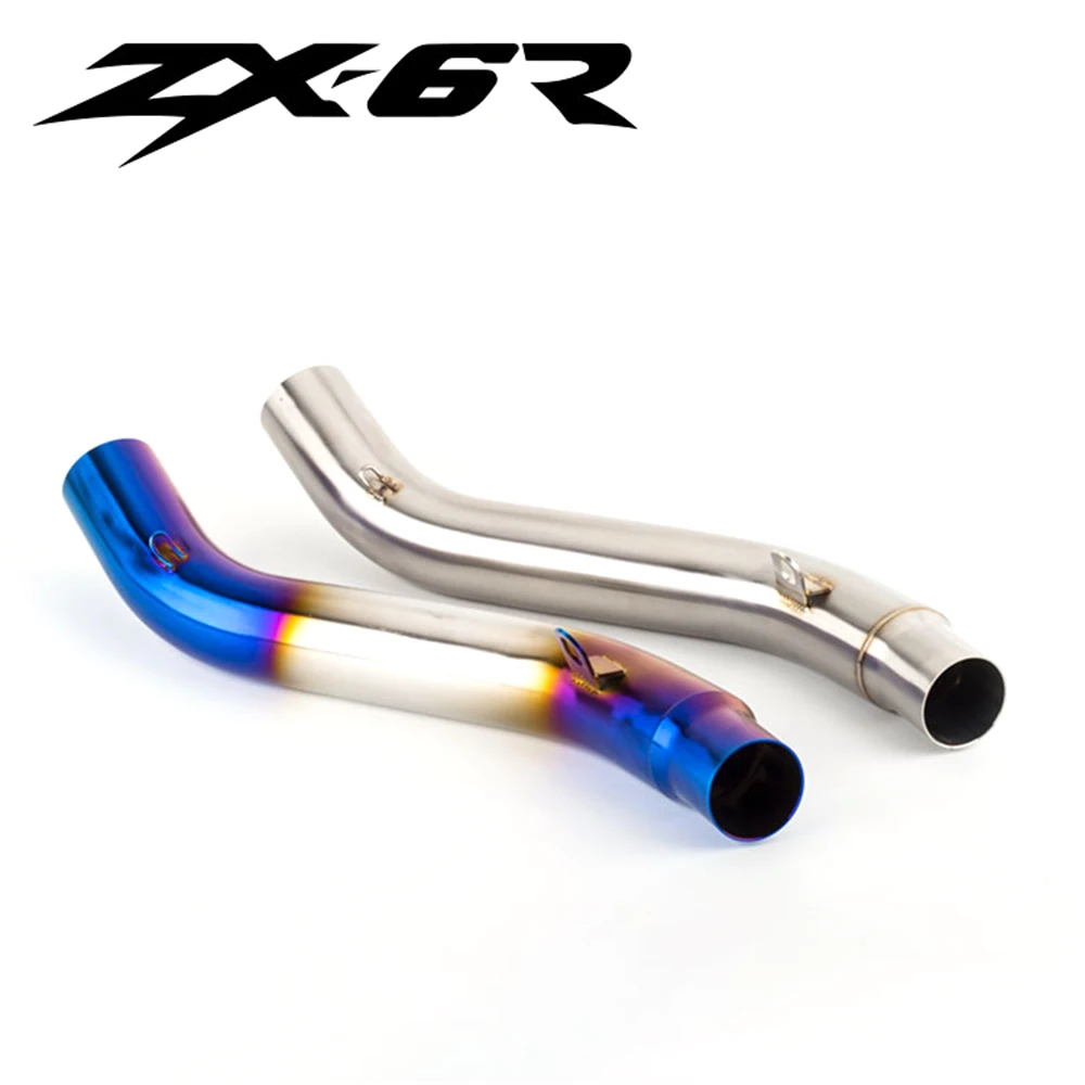 

Modify Motorcycle Exhaust Middle Link Pipe NINJA ZX6R 2009-2020 ZX6R 636 2013-2020 Muffler System Manifold Joint Adapter Slip on