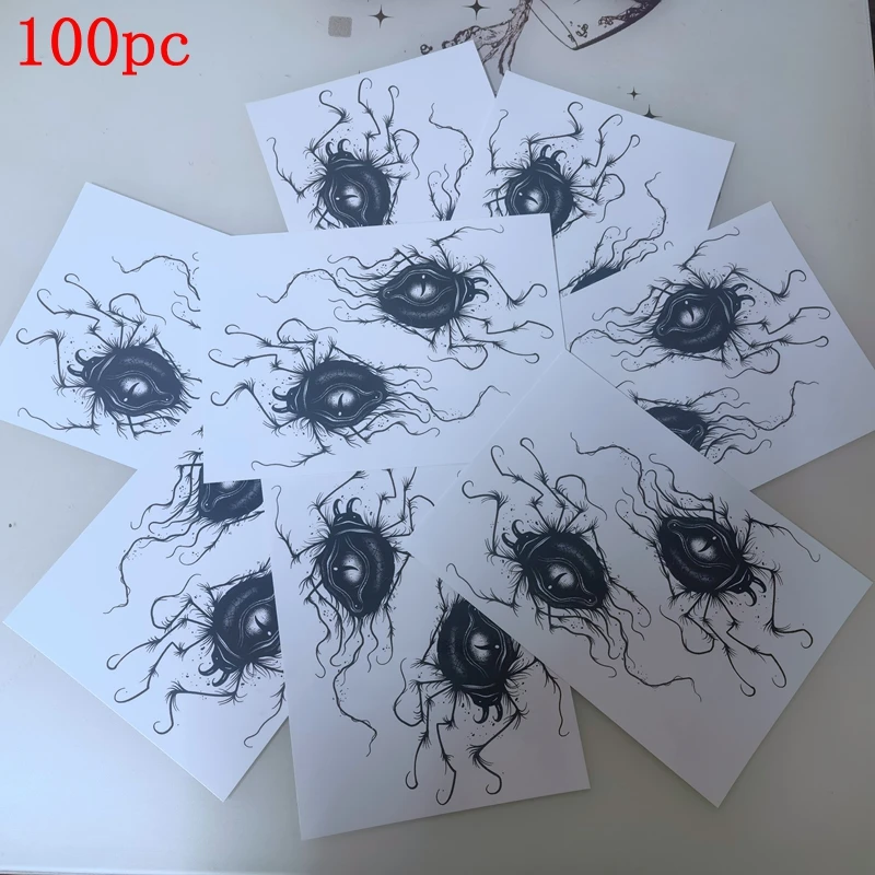 100pc/Lot Hand Back Spider Temporary Tattoo Stickers Male Waterproof Dark Totem Personality Body Art Fake Tattoo Arm Neck Tattoo