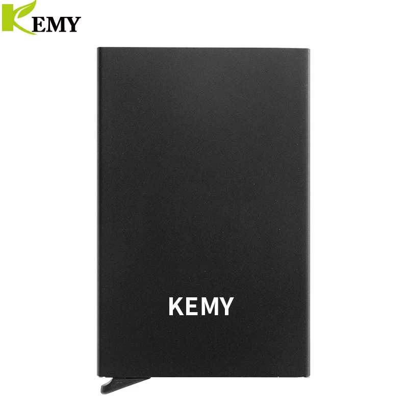 KEMY Rfid Wallet Men Money Bag Mini Purse Male Aluminium Card Wallet Small Clutch Leather Thin Purse Carteras