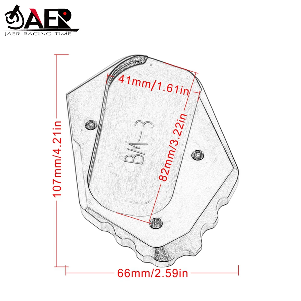 JAER ЧПУ подставки расширение Moto подножка сбоку плиты Pad увеличить для BMW R1200GS LC R 1200 GS LC 2013- R1200 GS LC Adv