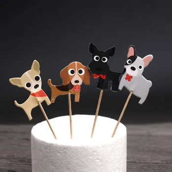 

Birthday cake card inserting, dog adoring, toothpick card inserting, setting up baking and dressing supplies 24pcs/1pack